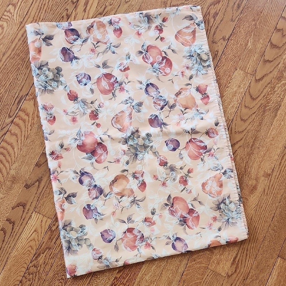 Fall Colors Tablecover With Fruit,  Vintage 82 X 56